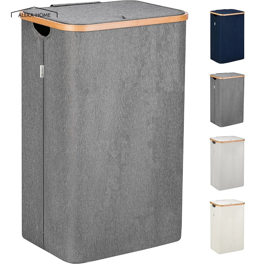 Lonbet - Grey Laundry Hamper with Lid