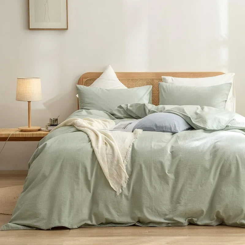 Duvet Cover Set 100% Washed Cotton Linen