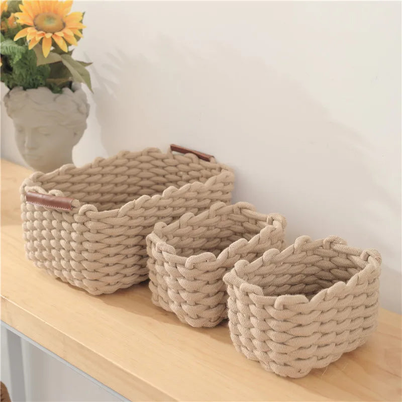 New Cotton Hand-woven Storage Basket