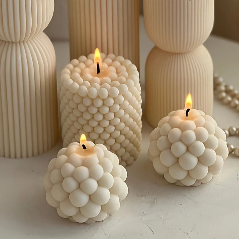 Create Stunning Cylindrical Bubble Candles with our 3D Silicone Mold!