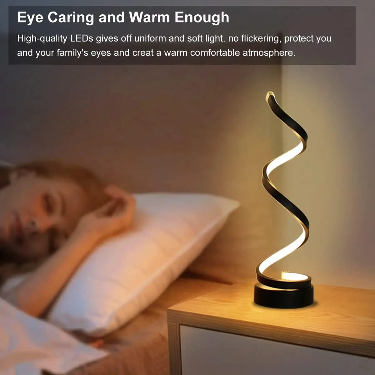 Upgrade Your Home with Sleek Spiral Dimmable Table Lamps