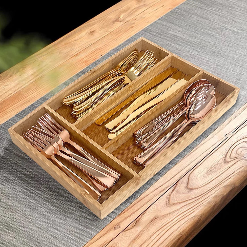 Organize Your Kitchen with Eco-Friendly Bamboo Cutlery Trays