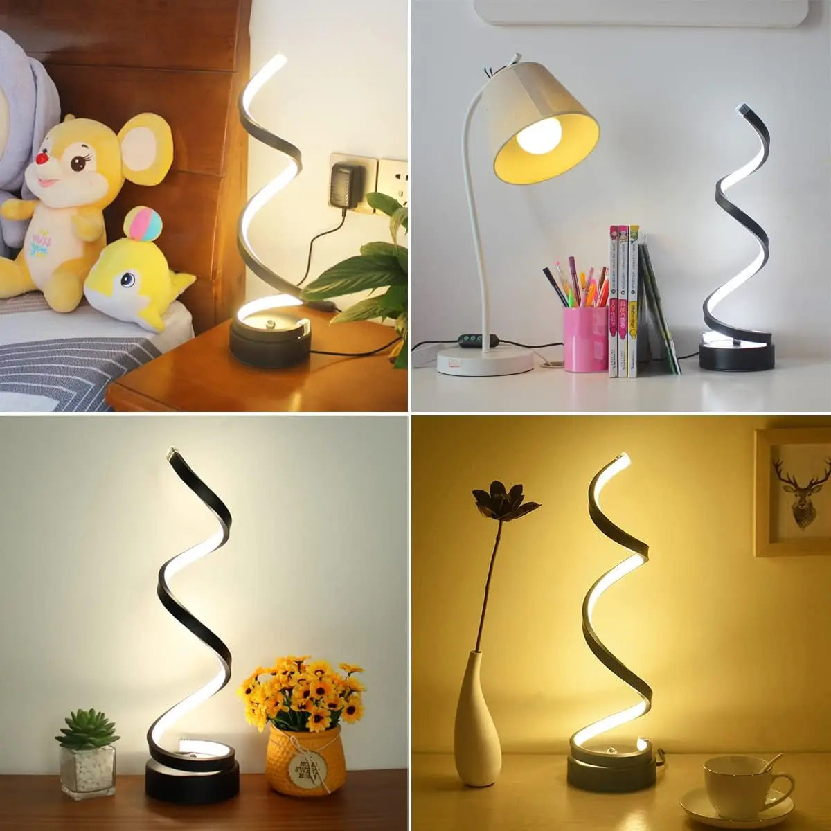 Upgrade Your Home with Sleek Spiral Dimmable Table Lamps