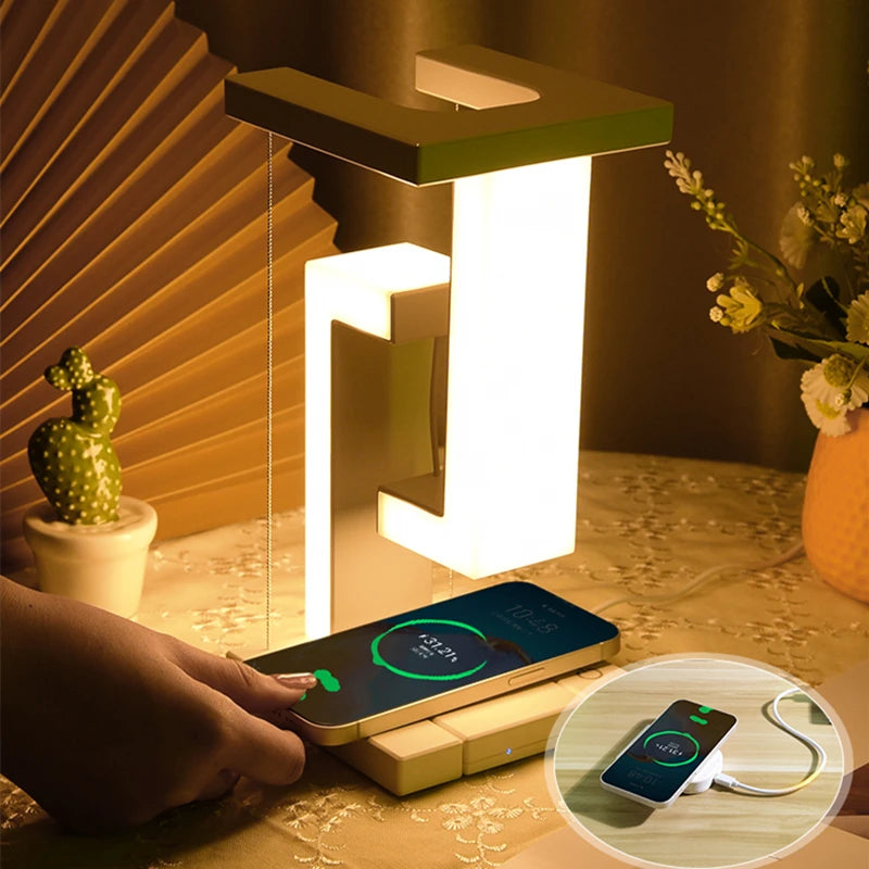 Novelty floating lamp with 10 W  detachable wireless charger