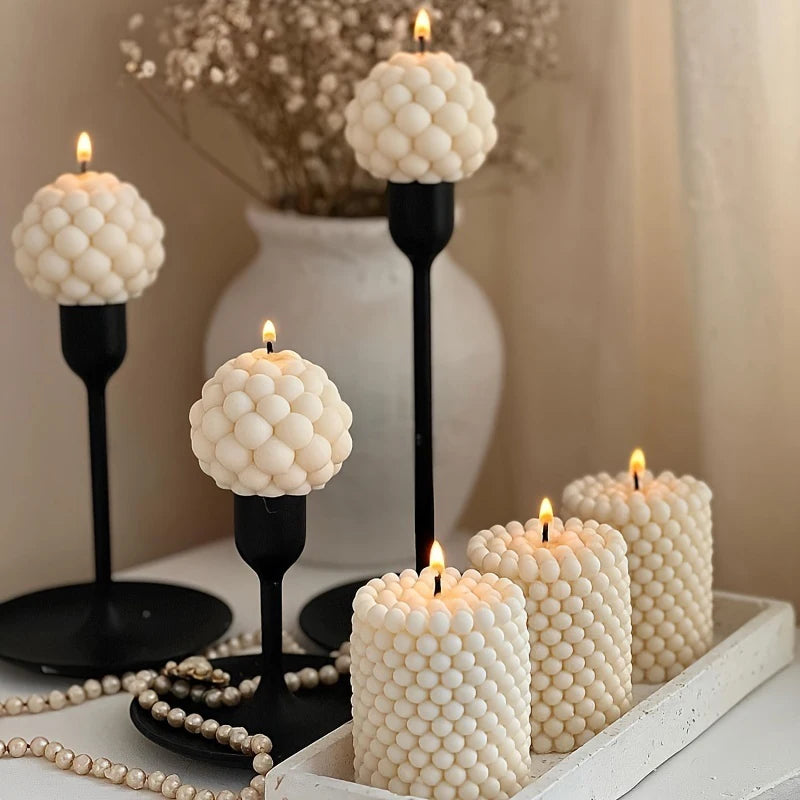 Create Stunning Cylindrical Bubble Candles with our 3D Silicone Mold!