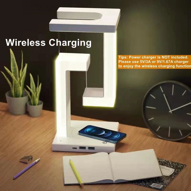 Novelty floating lamp with 10 W  detachable wireless charger