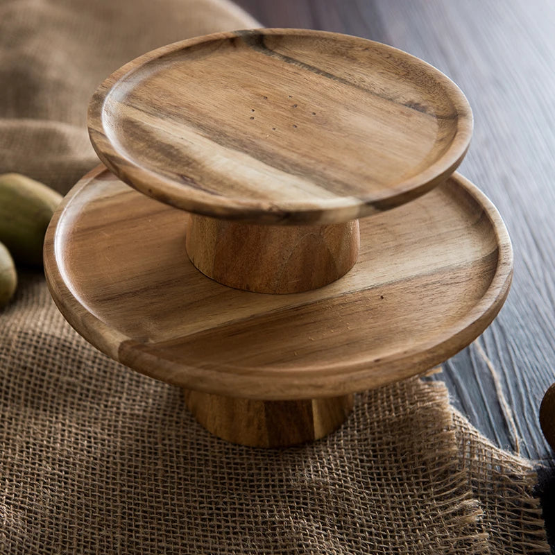 High Stand Wooden Serving Trays