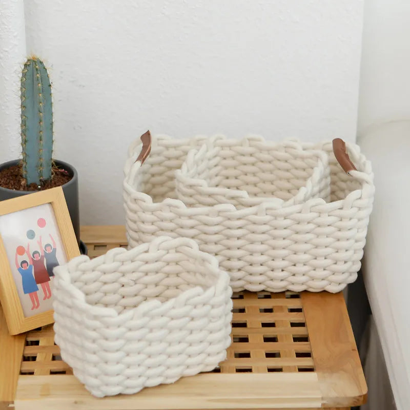 New Cotton Hand-woven Storage Basket