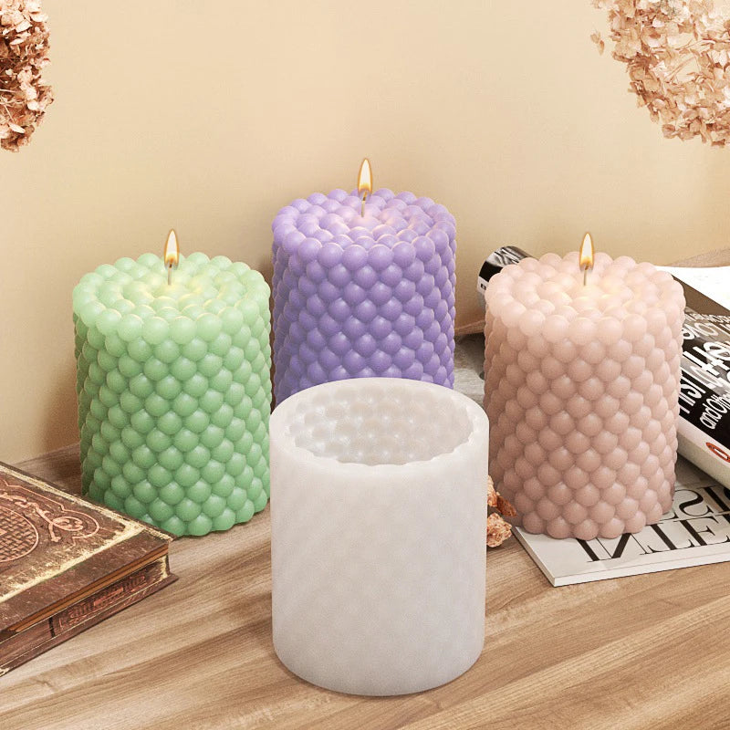 Create Stunning Cylindrical Bubble Candles with our 3D Silicone Mold!